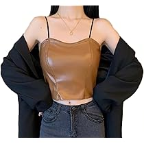 Amazon | [ルビタス] PU レザー キャミソール 革 かわ 皮 タンク