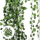 Enjoygojp 観葉植物 12本 グリーン 植物 吊り 壁掛け インテリア アンティーク 雑貨 光触媒 家庭やパーティ飾り (grape)