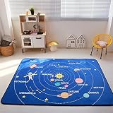 cusphorn Large Kid Rug for toy車、子供安全子供部屋ラグRug with滑り止めつき、57 " x 78 " Road Rug Play Mat for kidrooms、