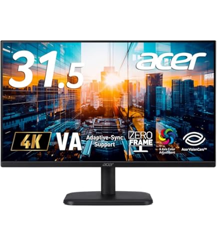 【かつき】ACER ET322QK モニター 31.5インチ 4K Amazon.co.jp: 【Amazon.co.jp限定】Acer 4K モニター