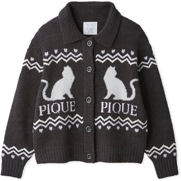 ジェラピケ　ハロウィン　ニット　プルオーバー　猫　白　ホワイト ジェラートピケ gelato pique 【HALLOWEEN】CATジャガードプルオーバー