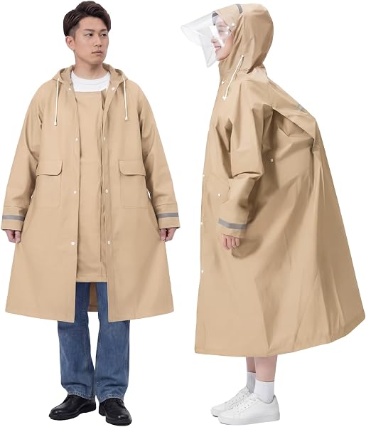Tanoka Raincoat, Bicycle, Double Visor, Keeps Your Face Wet, Rainwear, Unisex, Backpack, Ultra Lightweight, Comfortable, Waterproof, Breathable, Breathable, Rainy Season, Water Repellent, Poncho - 1