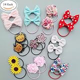 E-SHOP ヘアゴム ガールズ 2*7 ( 14個 ) ヘアアクセサリー 子供大人通用　入園　子供 髪留め シンプルリボン 可愛い レデイース キュート おしゃれ　人気な髪飾り 女の子 ヘアゴム