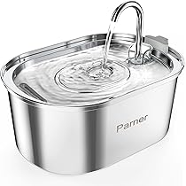 ステンレス給水器　　米国製　　保温　給水器 Amazon | 水飲み器 給水器 ペット 自動給水器 猫 犬 磁力 循環式