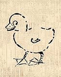 Cute Baby Duck壁アート&ホーム装飾のための印刷Little Ducklingの図をヴィンテージスクリプト印刷用紙スタイル – オフィス、ベッドルーム、リビングルーム、保育園部屋ホーム装飾