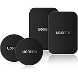 UGREEN メタルプレート マグネット プレート スマホ 金属プレート 薄い 粘着固定 3Ｍ製 両面テープ 車載ホルダー 貼替用 丸と四角 4枚セット