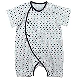 《年間定番》Babbun(バブーン)40/2天竺クマ顔水玉Ptフィットオール 70cm/ネイビー NO.KK-31-2426