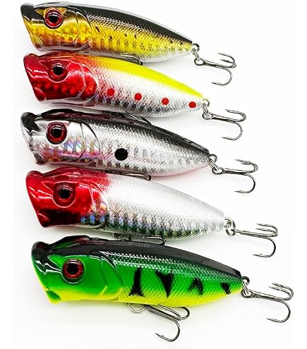 Amazon.co.jp: 7cm/9.4g トップウォーター浮きポッパールアー5色セット