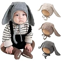 Amazon.co.jp: [AYHM] 新生児 帽子 うさ耳 ベビーボンネット きなり