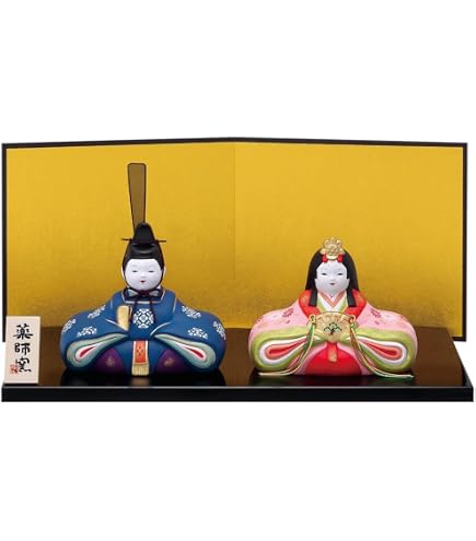 Amazon | 雛人形 コンパクト 陶器 小さい 可愛い ひな人形/錦彩風雅桜