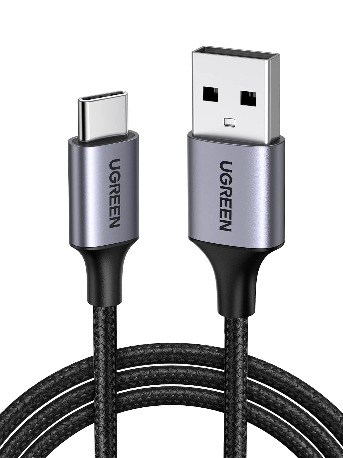UGREEN USB C ケーブル USB A to C 充電コード 18W 3A急速充電 高耐久ナイロン編み 断線防止 データ転送同期 0.5m | 56Kレジスタ実装、安全保護を実現する、Quick Charge 3.0/2.0対応、高速データ転
