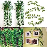 230 万人工アイビーブドウのプラスチック製の偽の緑の葉の花輪家の庭の装飾