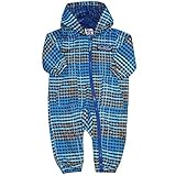 REDWOOD チェック柄 撥水加工 裏メッシュ ジャンプスーツ 男児 女児 男の子 女の子（ブルー70cm）