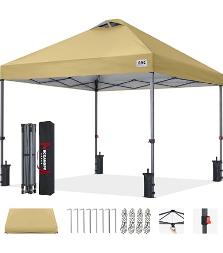 Amazon | ABCCANOPY タープテント 2.5mx2.5m 3mx3m 大型 ワンタッチ