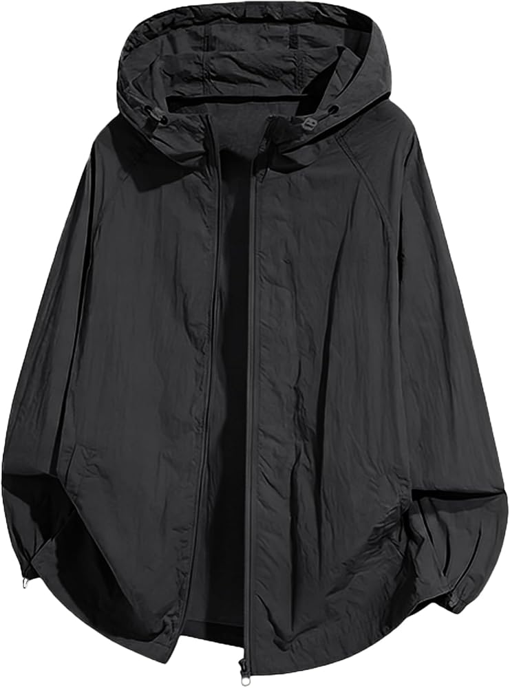 ラッシュガード パーカー メンズ レディース ナイロン100% 超軽量 接触冷感 UVカット UPF50+ 速乾 通気性 フード付き 長袖 無地 | シンプル おしゃれ 体型カバー 大きいサイズ S〜5L相当 海 登山 普段着