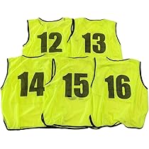 Amazon.co.jp: [Fungoal] ビブス ゼッケン 12-16番 5枚セット 子供用