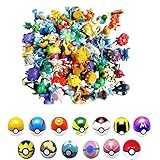 24 Figures - Mini Cake Topper Toys - Pikachu Guaranteed + Random Ball