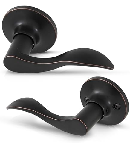 Dynasty Hardware Heritage Lever Passage Set - Aged Oil Rubbed Bronze Door Handles, 4-Pack Contractor Pack