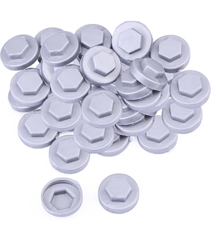 Uxcell 80-Pack Screw Cap Covers – 16.7mm X 4.3mm Plastic Decorative Covers For Phillips Screws & Cam Fitting Nuts, Dark Gray, Self-Tapping Screw Caps