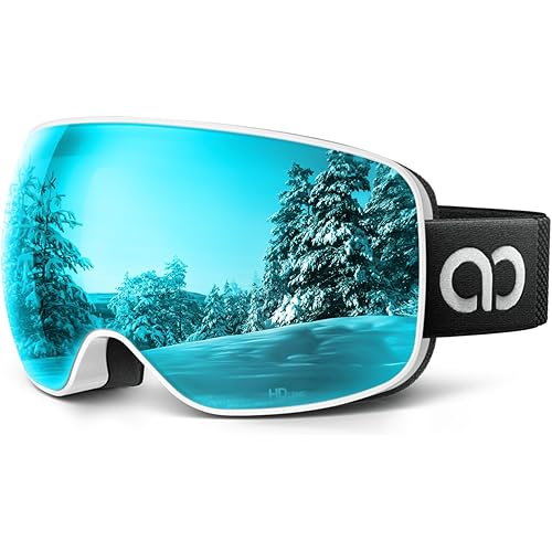 [Lamicall] スキーゴーグル 【三重防曇・フレームレス構造】 OTG 眼鏡対応 スノーゴーグル スノーボードゴーグル 広視野球面レンズ UV400保護 曇り止め ダブルレンズ ヘルメット対応 軽量 耐衝撃 防風/防雪/晴れ/曇り/全天候対応 