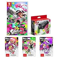 【Amazon.co.jp限定】Splatoon 2 (スプラトゥーン2)+Nintendo Switch Proコントローラー スプラトゥーン2エディション+amiibo3種(ガール【ネオンピンク】、ボーイ【ネオングリーン】、イカ【ネオンパープル】)+オリジナルメタルチャーム3種(ガール・ボーイ・イカ(連結可能))
