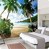 bzdhwwhフォト壁紙3dウォール紙Sea Palm Beach Island旅行テレビソファ背景寝室大壁壁画 6989548212844