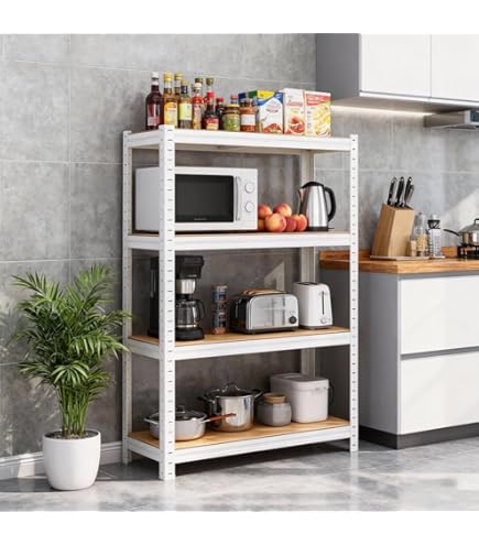 Amazon｜スチールラック メタルラック 幅120cm 5段 ホワイト 幅約120