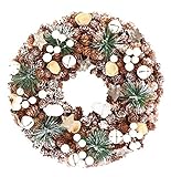 彩か SAIKA リース M 白 ホワイト インテリア用 玄関飾り キュート CGX-212Sw Acorn & Small pinecone Wreath S White