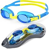 [Findway] ゴーグル 水泳 子供 スイミングゴーグル 子供用 水泳ゴーグル UVカット 曇り防止 水漏れ防止 抗菌 柔らかいシリコン キッズ 水中メガネ 適用3~14歳 女の子 男の子 キッズ 小学生