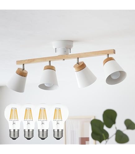 Amazon | オーム電機 4灯シーリングライト ホワイト 電球別売 LT