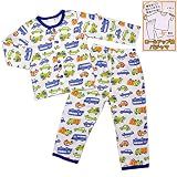 ボーイズ|キッズ|パジャマ[enfant pur]パジャマ|ロールアップ袖|長袖パジャマ上下セット|車柄|ロールアップパジャマ|男の子|男児 100cm ブルー