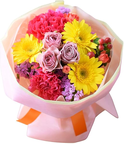 Flower arrangements, Can be displayed as is, Artificial Flowers (As is. Bouquet/Colorful), arrangement, present, celebration, anniversary, birthday, flower gift, diameter 9.1 inches (23 cm) - 1