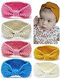 QandsweetベビーターバンヘッドラップヘッドバンドガールズニットボタンHairbands One Size ピンク HD4