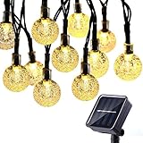 ECOWHO LED イルミネーションライト ソーラー充電式 電球数40 全長7.85m 2点灯モード 屋外 防水 装飾ライト バブル型(ウォームホワイト)