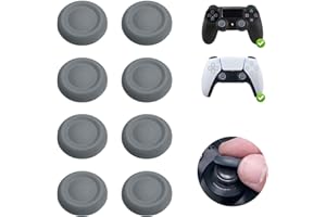 PhyiFlbey PS5 コントローラー 交換用スティックキャップ 8個キット PS4 コントローラー/PS5 コントローラーに対応 全面保護 操作性向上 滑り防止 ホコリ防止 快適なグリップ 取り付け簡単 (はいいろ)