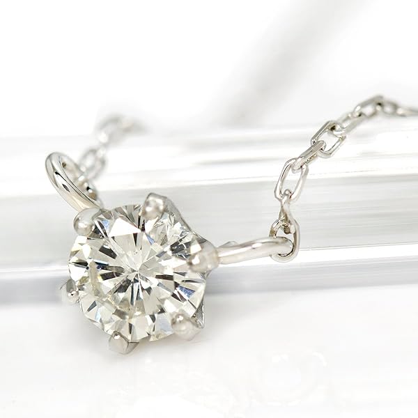 Amazon | [チェリッシュ] ダイヤモンド プラチナ(PT950)ネックレス 立