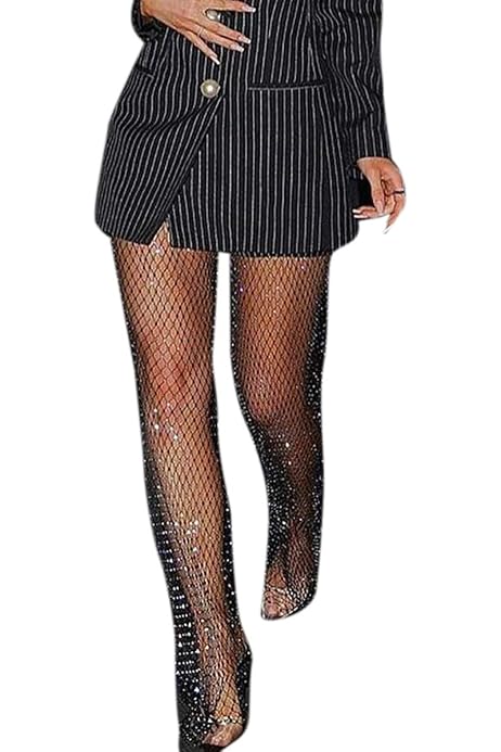 Sexy Crystal Rhinestone Mesh Pants 