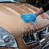 Wunes(TM) 両面サンゴのベルベットの手袋洗車手袋自動車は22 * 15cm.Carウォッシュグローブ用品