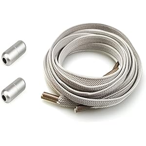 結ばない靴ひも,靴の着脱を簡単に レースロック 伸縮する ワンタッチゴム靴紐 カラーメタルカプセルバックル,お子様、大人…