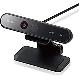 エレコム WEBカメラ UCAM-CF20FBBK 200万画素 フルHD 1080p 30FPS Windows Hello顔認証対応 マイク内蔵 ケーブル長1.5m ブラック
