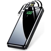 【35000mAh大容量・４本ケーブル内蔵】モバイルバッテリー Amazon | 【35000mAh大容量 & 4つのケーブル内蔵】 モバイル