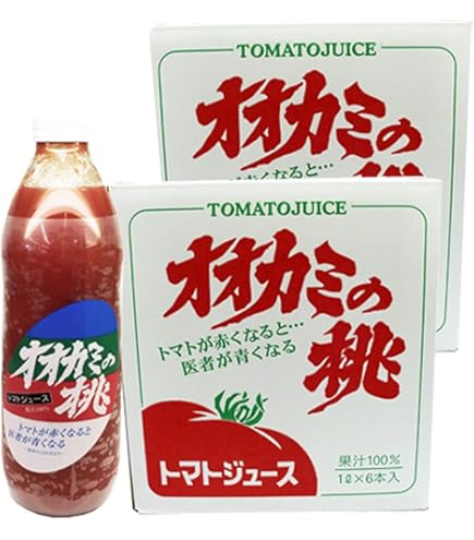 Amazon.co.jp: ホクレン オオカミの桃（無塩トマトジュース） 1L×6本