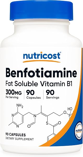 Nutricost ベンフォチアミン 300mg、90カプセル - グルテンフリー、非遺伝子組み換え、およびベジタリアンフレンドリー - 1