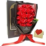 ソープフラワー 母の日 誕生日 プレゼント 女性 母 HWSHOW ギフト 花束 ボックス 枯れない花 バラ 花 ローズ 石鹸 還暦 結婚記念日 就職 卒業 バレンタイン ホワイトデー 退職 お祝い 送別会 メッセージカード付き