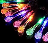 Salcar 　水滴形　しずく型　ソーラー　LEDストリングライト　4.5m　LED20球 　太陽光発電　イルミネーションLEDライト 　ガーデンライト　フェアリーライト　電飾　クリスマス　結婚式　パ