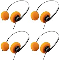 Amazon.co.jp: オレンジレトロオーバーイヤーヘッドホン4点