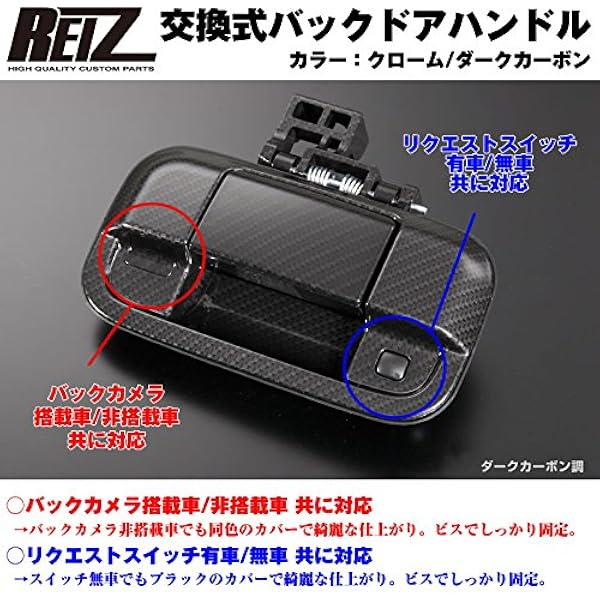 Amazon カーボン Reiz ライツ 交換式バックドアハンドル1p 新型エブリイバンda17v H27 2 モール 車 バイク