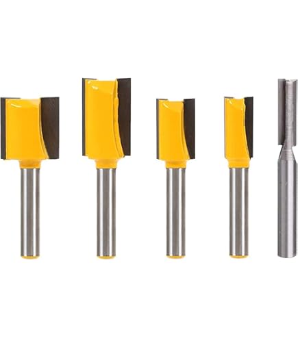 Buy Mesee 4 Pieces Industrial Grade Straight Router Bits, 1/4 Inch Shank Double Flute Straight Bit Set Woodworking Trimming Milling Cutter Tools, Cutting Diameter 1/4", 5/16", 3/8", 1/2 Online | Carrefour UAE