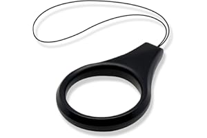 エレコム ストラップ リングストラップ 携帯 スマホ スマホ用 Lサイズ 内径22mm [スマホ本体にマッチしやすいアルミ風デザイン] ブラック P-STFALBK