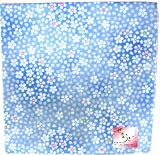 【日本製】　“和柄ガーゼハンカチ　小花・３色”　33-699Ｅ (青)